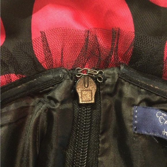 Rare Y2K Gossip Girl Party Dress Charlotte Russe Red Black Polka Dot Strapless - Picture 11 of 11